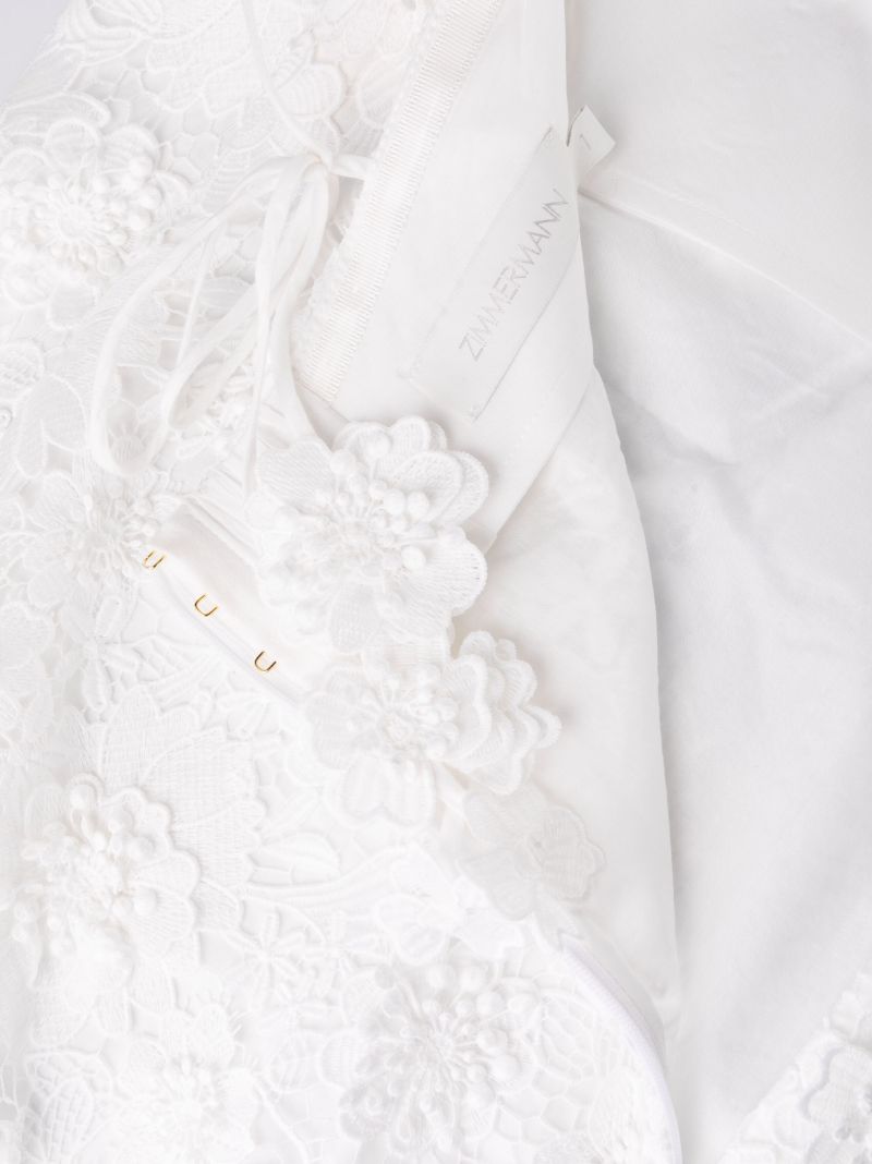 White Raie Floral Lace Mini Dress