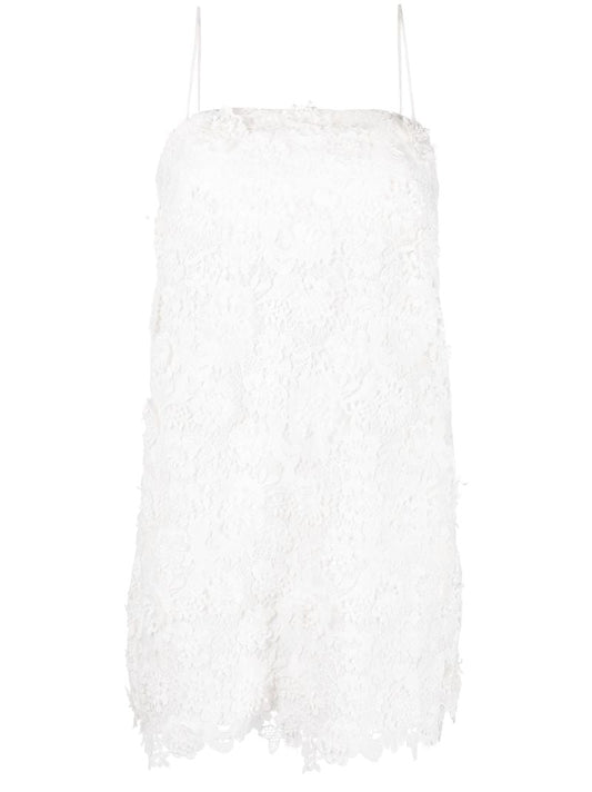 White Raie Floral Lace Mini Dress