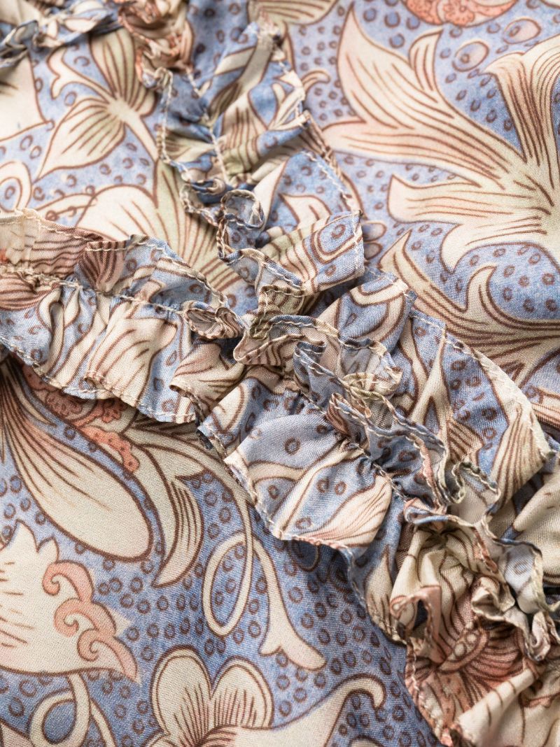 Blue Chintz Printed Silk Mini Dress