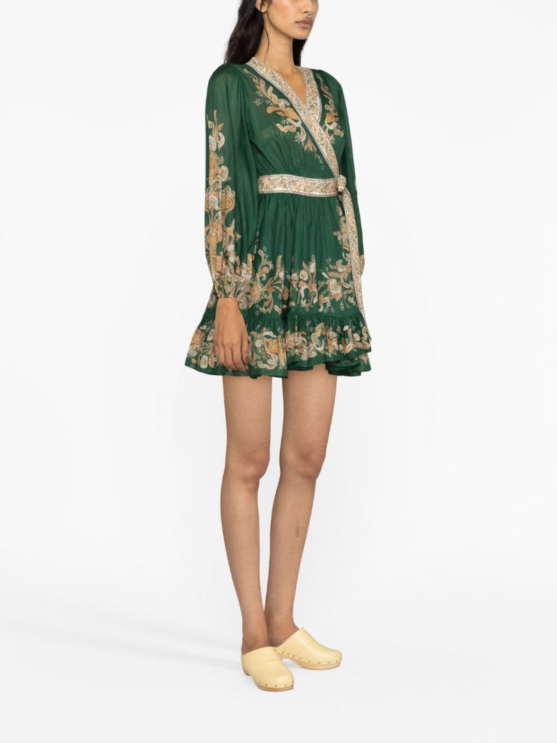 Green Devi Wrap Mini Dress