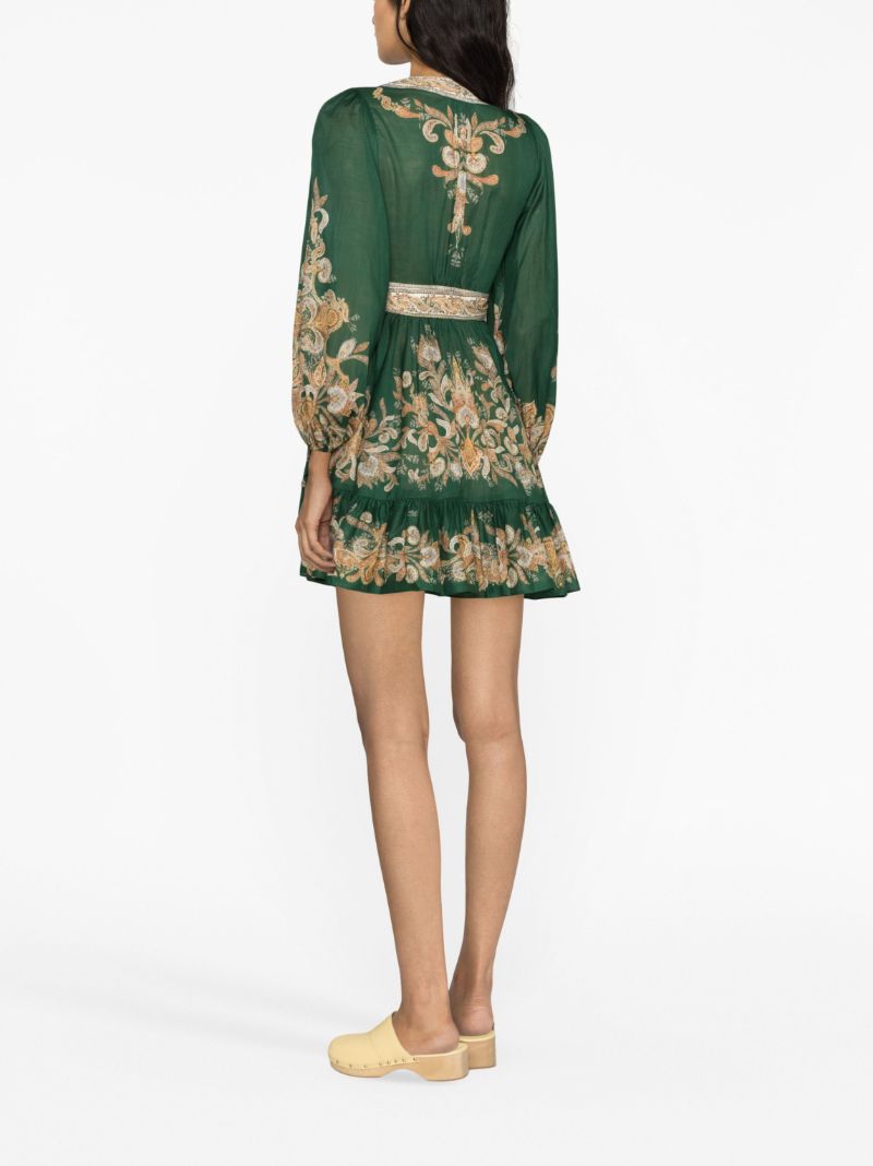 Green Devi Wrap Mini Dress