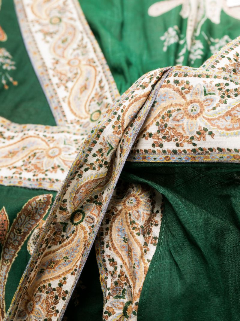 Green Devi Wrap Mini Dress