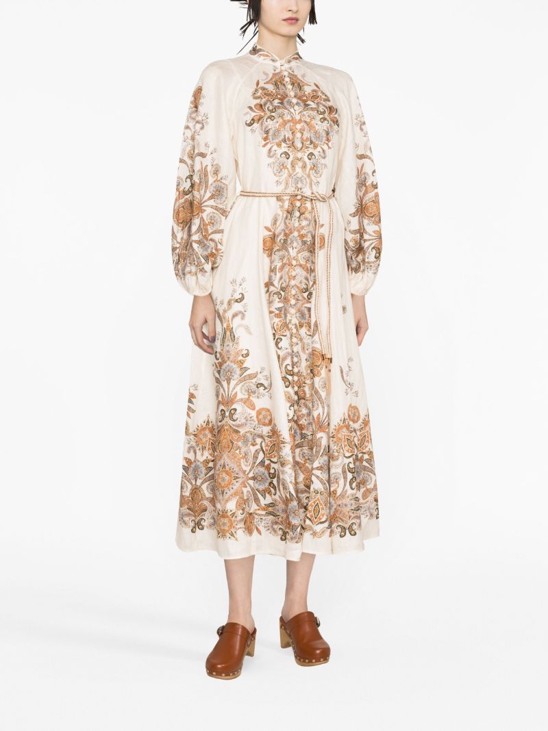 Neutral Devi Linen Maxi Dress