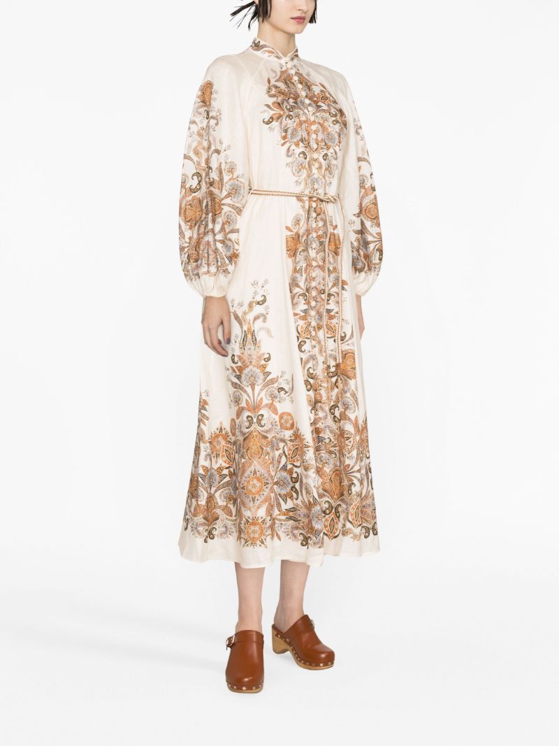 Neutral Devi Linen Maxi Dress