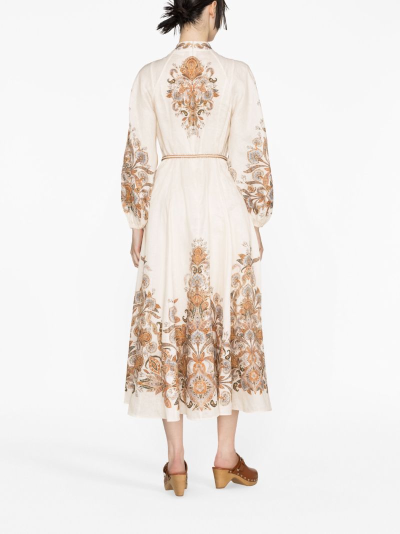 Neutral Devi Linen Maxi Dress