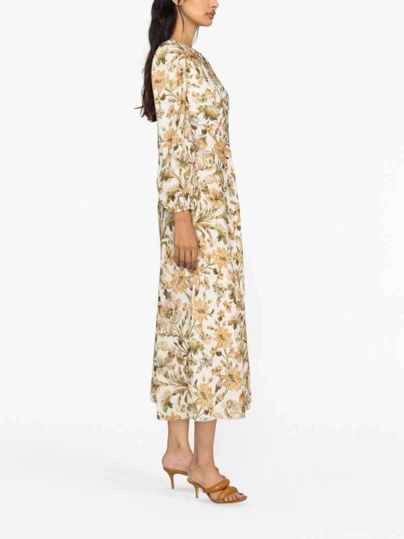 Neutral Chintz Floral-print Maxi Dress