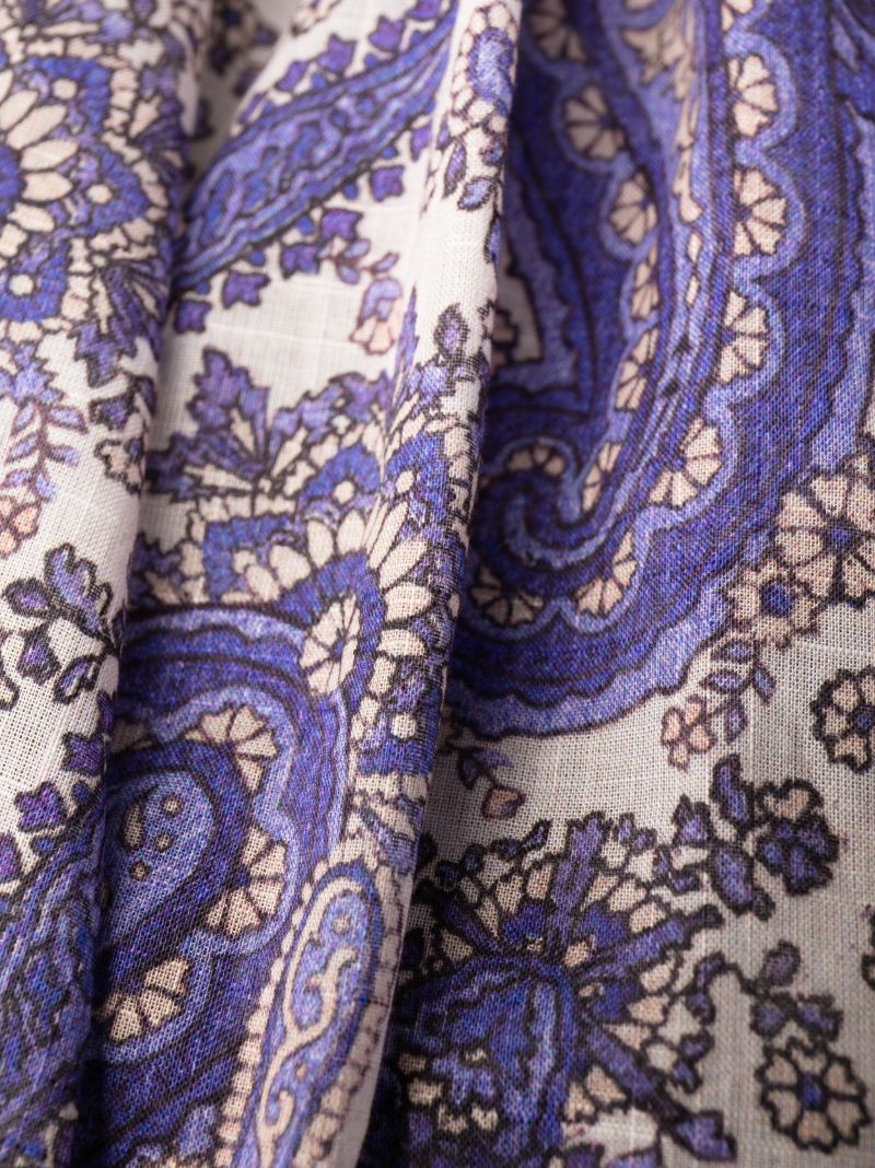 Purple Devi Paisley Print Cotton Dress