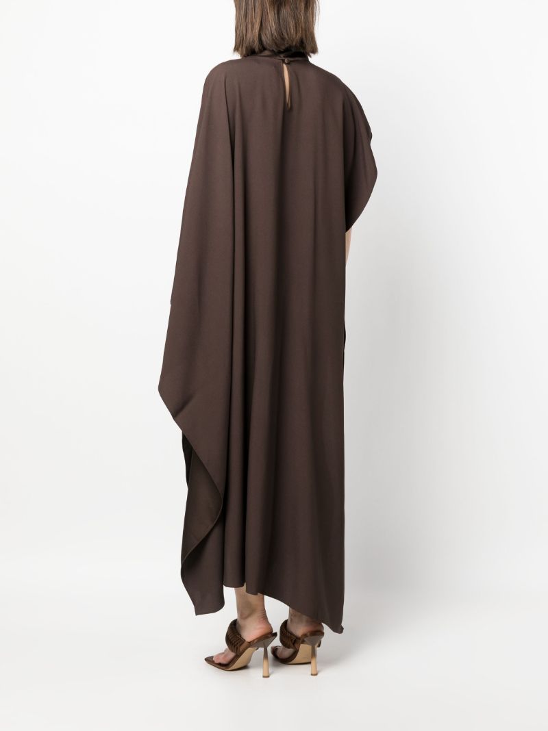 Brown Asymmetric Draped Dress