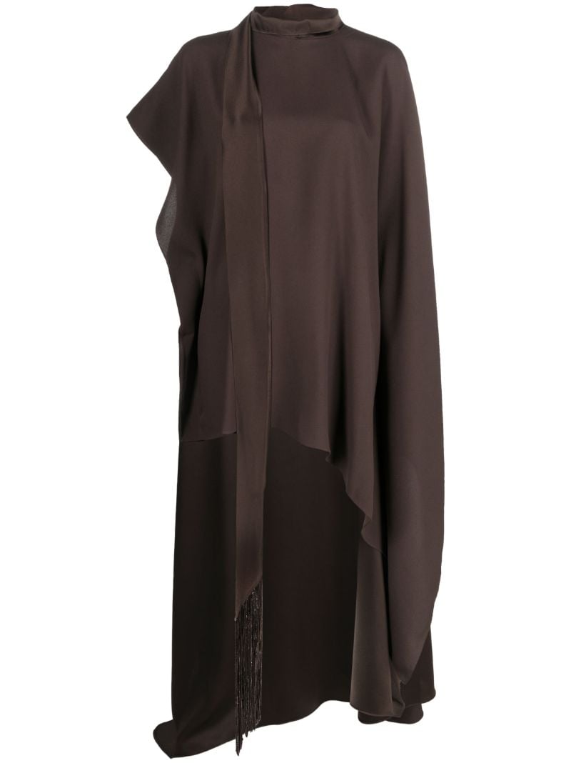 Brown Asymmetric Draped Dress