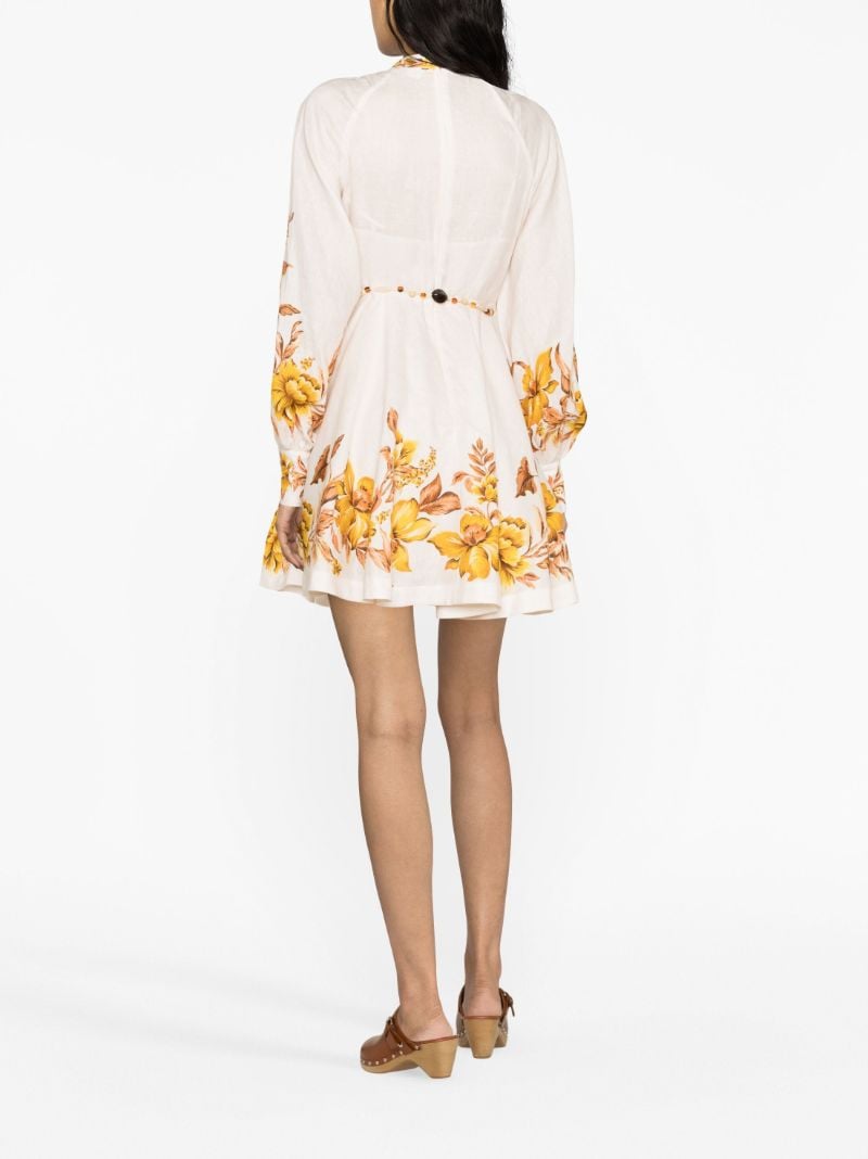 Yellow Floral Print Dress