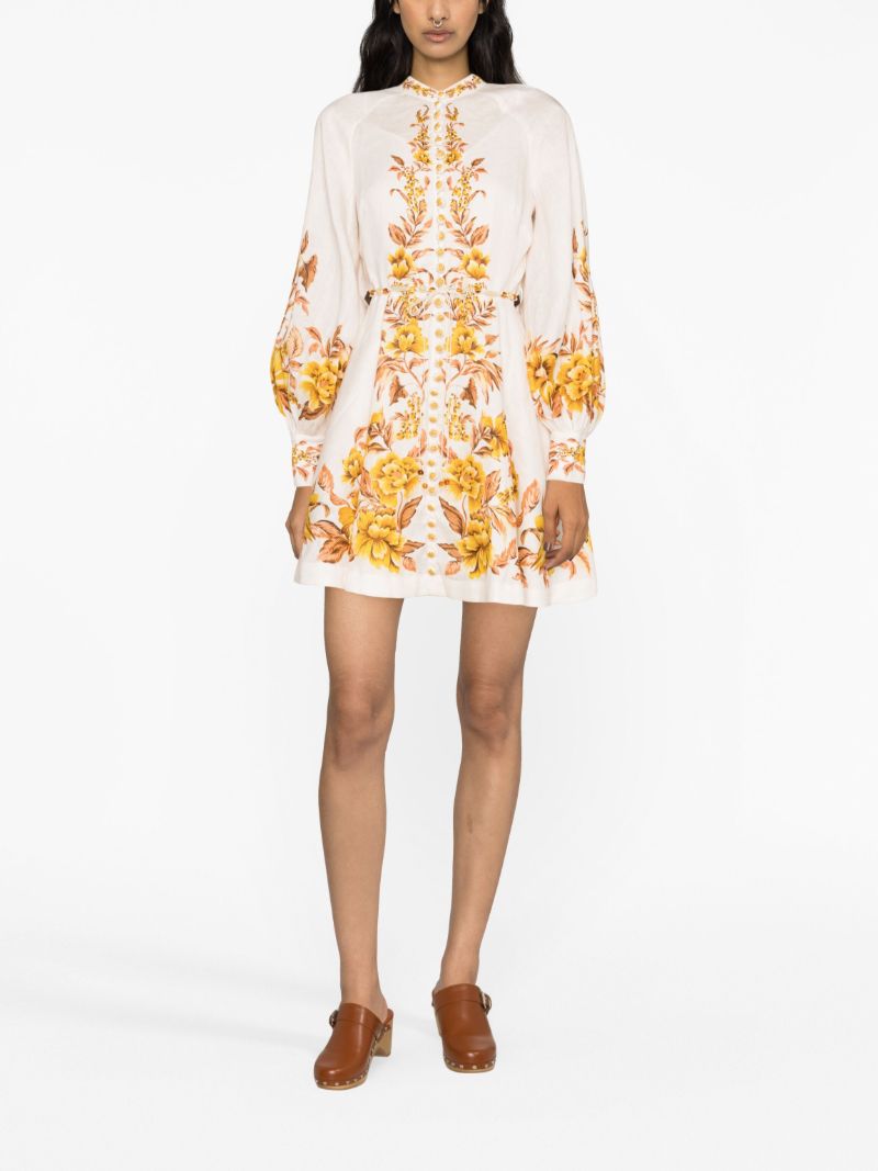 Yellow Floral Print Dress