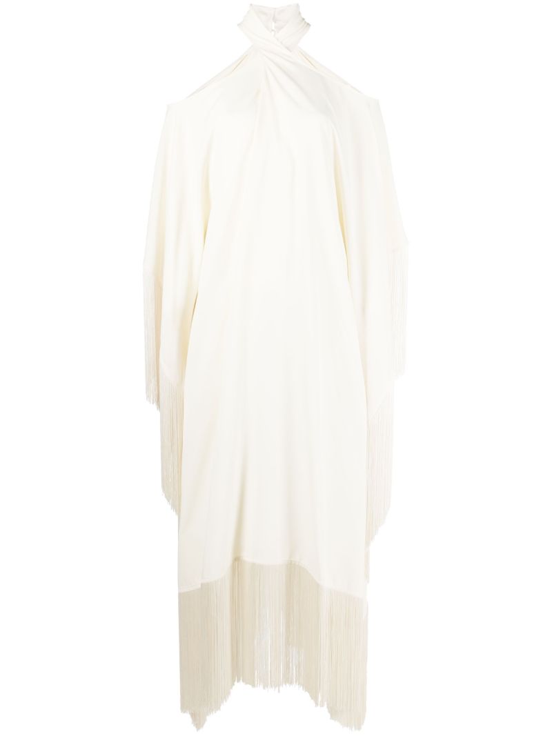 White Fringe Detail Dress