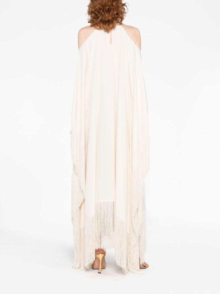 White Fringe Detail Dress