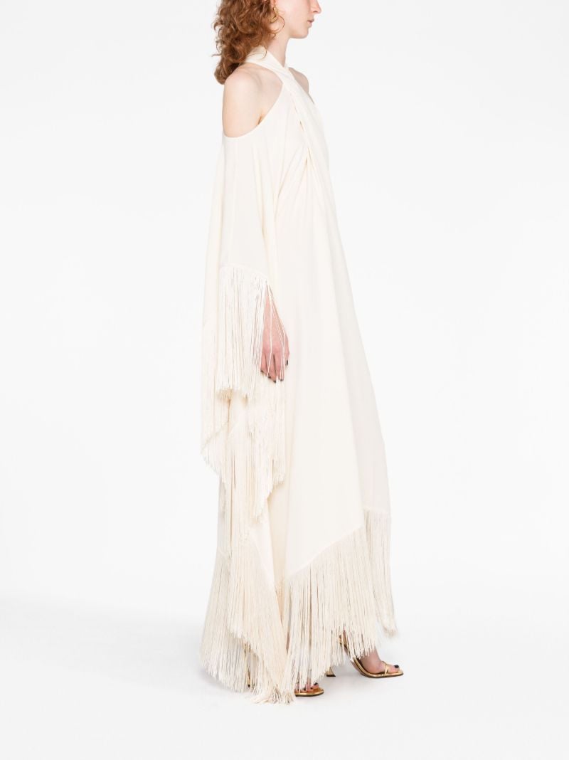 White Fringe Detail Dress