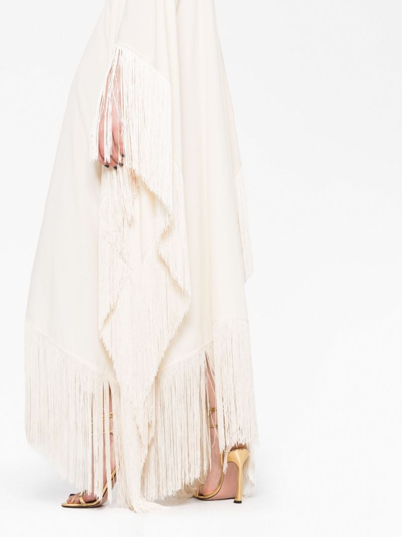 White Fringe Detail Dress