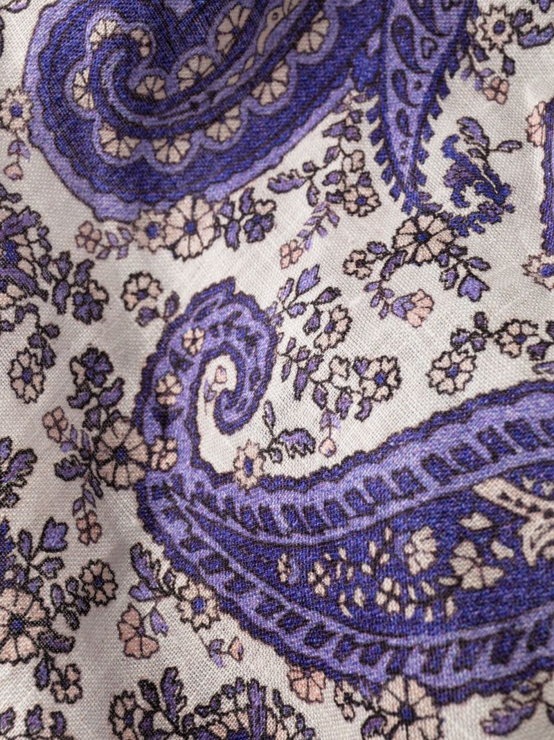 Purple Devi Paisley Print Wrap Dress