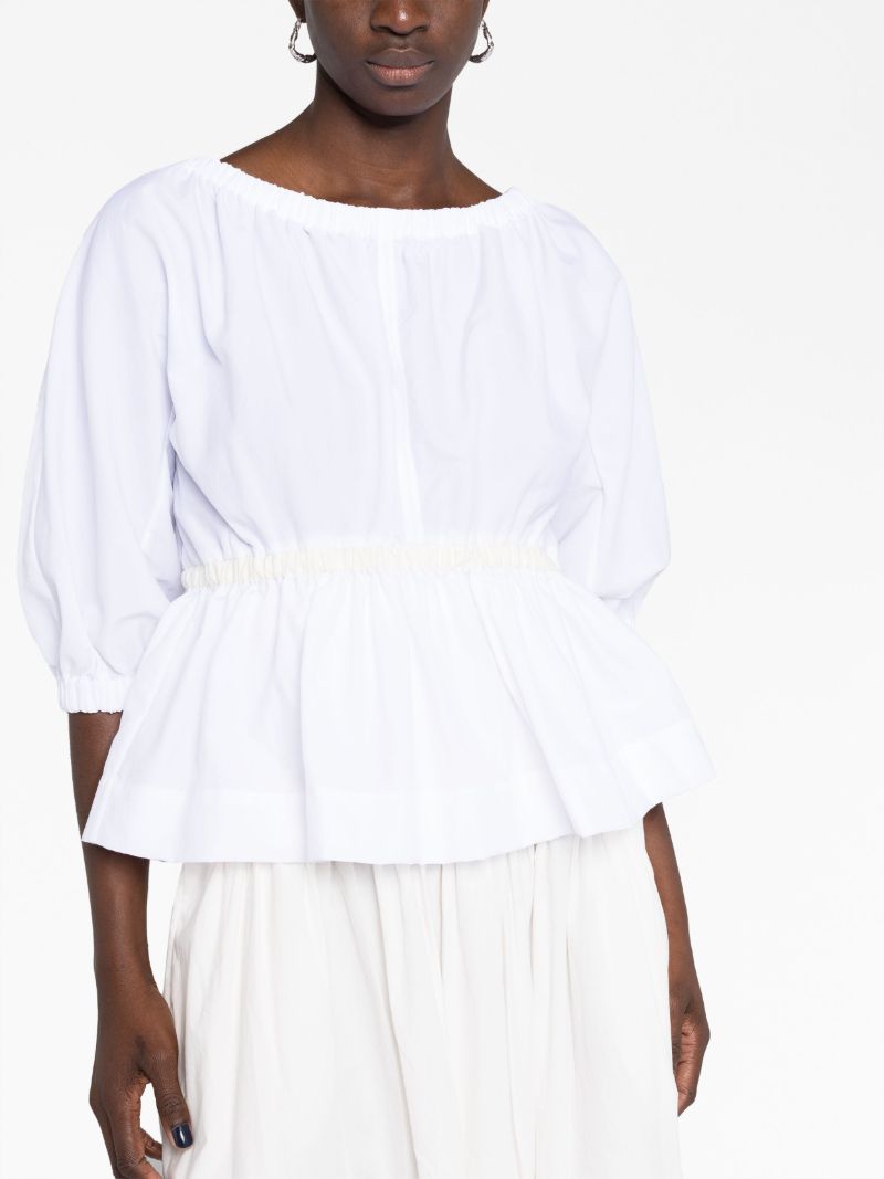 White Katie Peplum Blouse