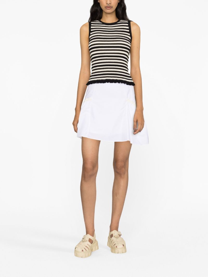 White Kasha Mini Skirt