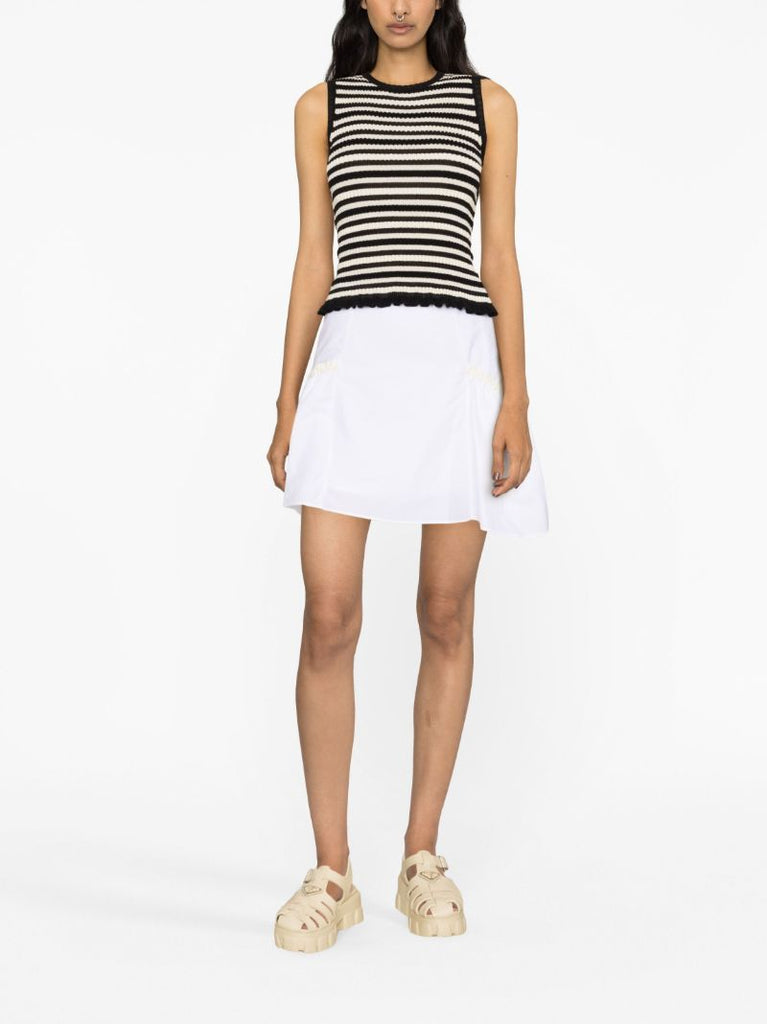 White Kasha Mini Skirt