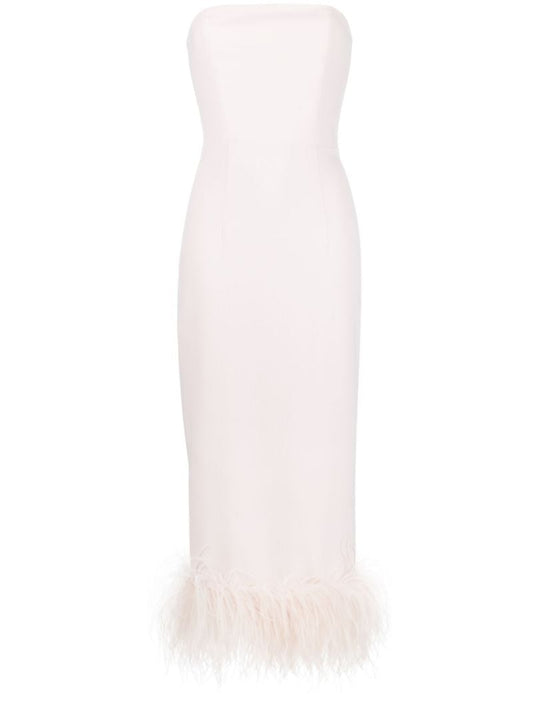 Pink Minelli Feather-trimmed Dress
