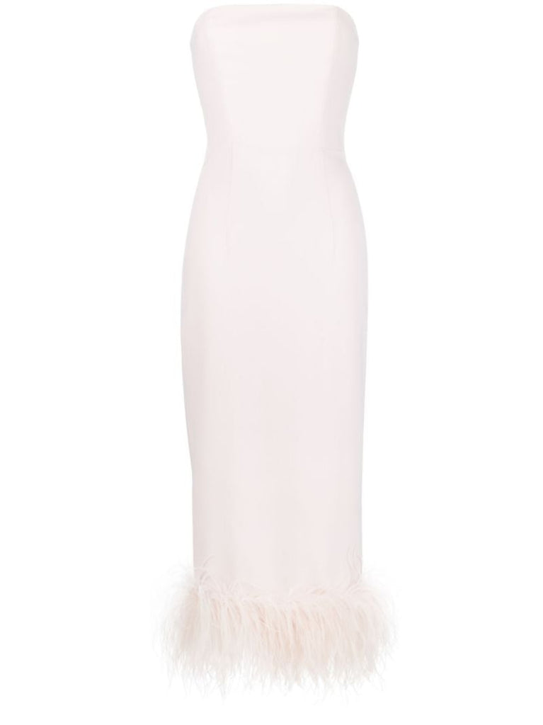 Pink Minelli Feather-trimmed Dress