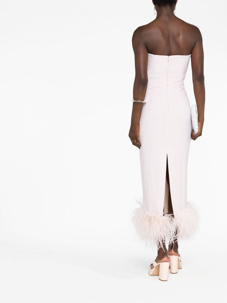 Pink Minelli Feather-trimmed Dress