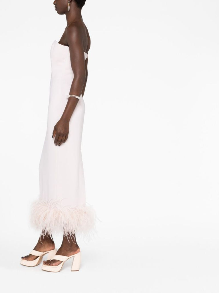 Pink Minelli Feather-trimmed Dress