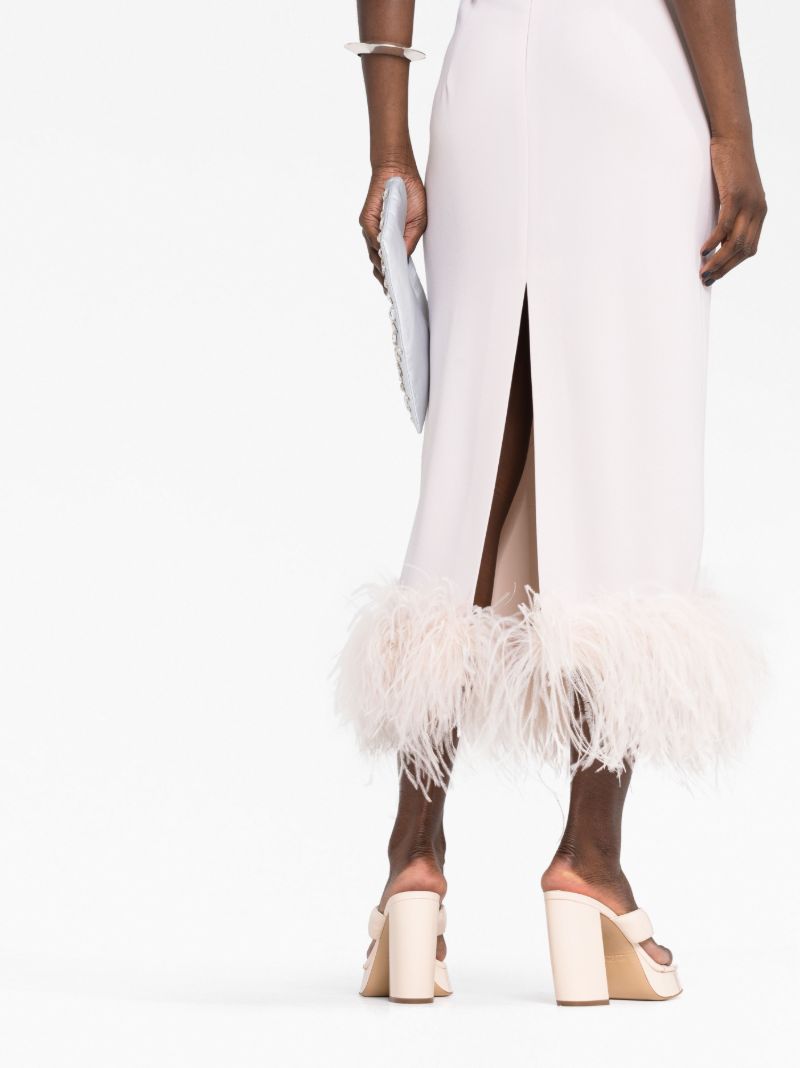 Pink Minelli Feather-trimmed Dress