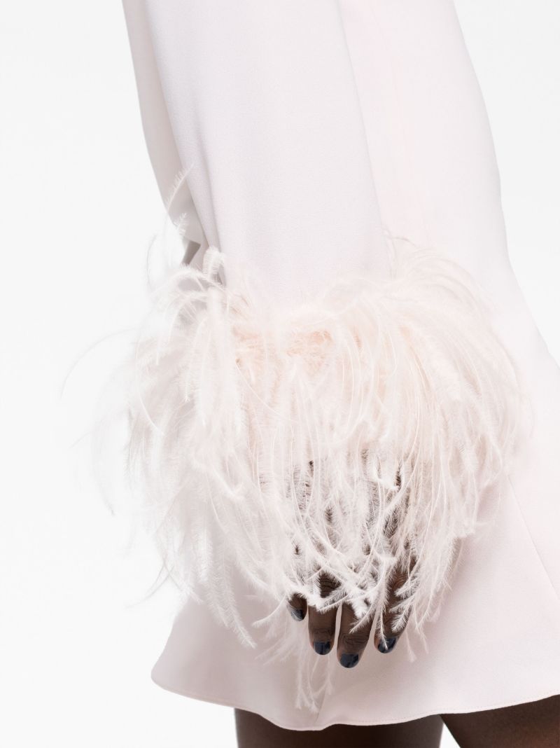 Pink Adelaide Feather Trim Mini Dress
