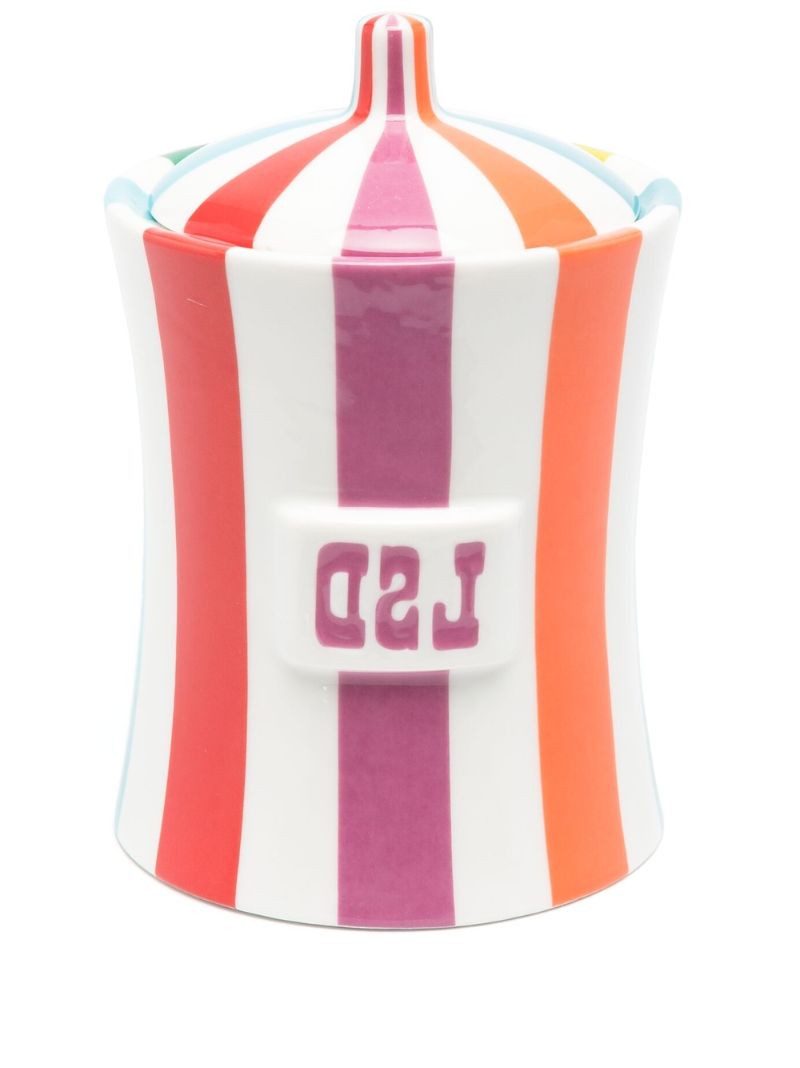 White Vice Striped Porcelain Pot