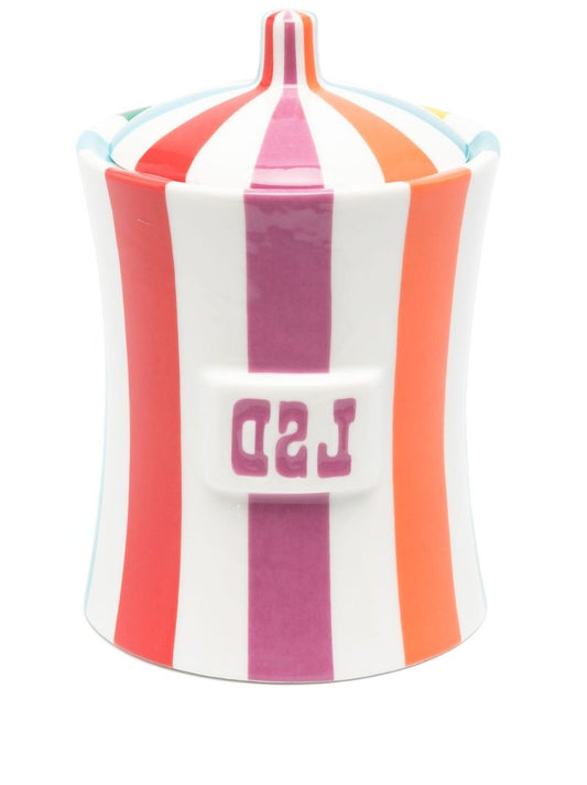 White Vice Striped Porcelain Pot