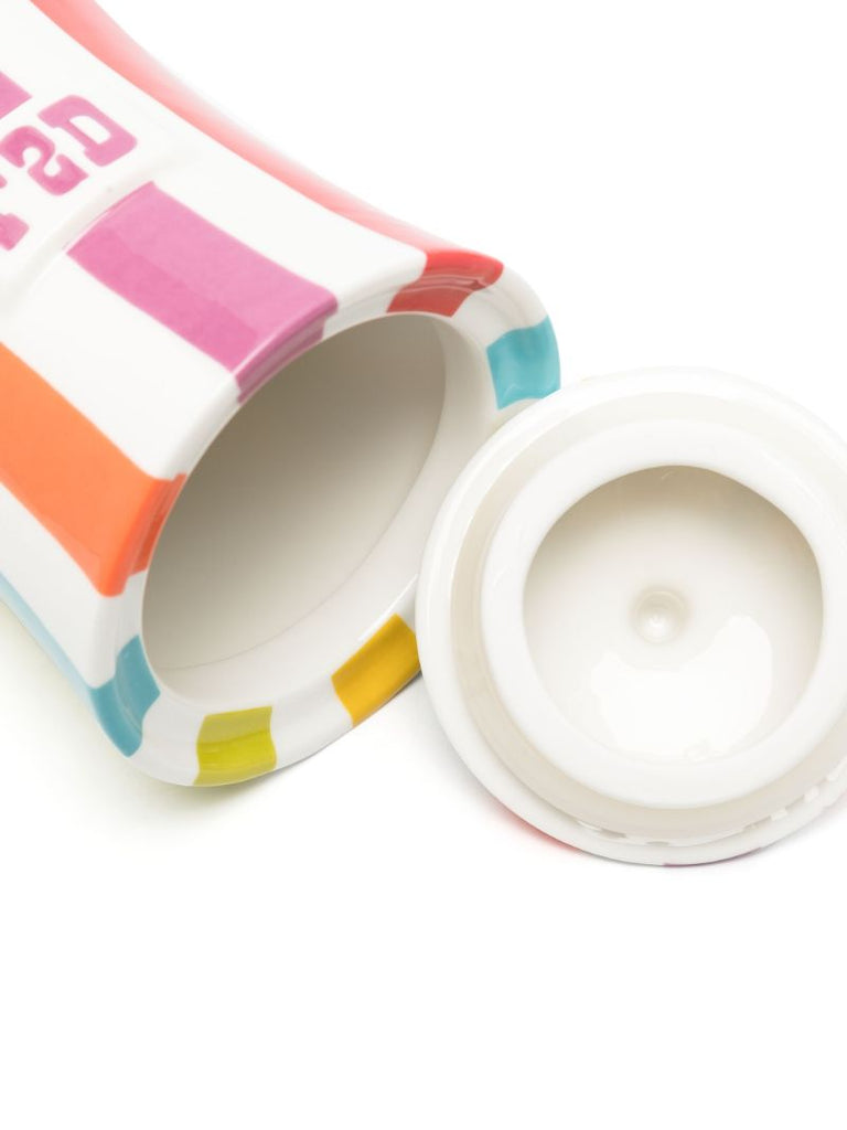 White Vice Striped Porcelain Pot