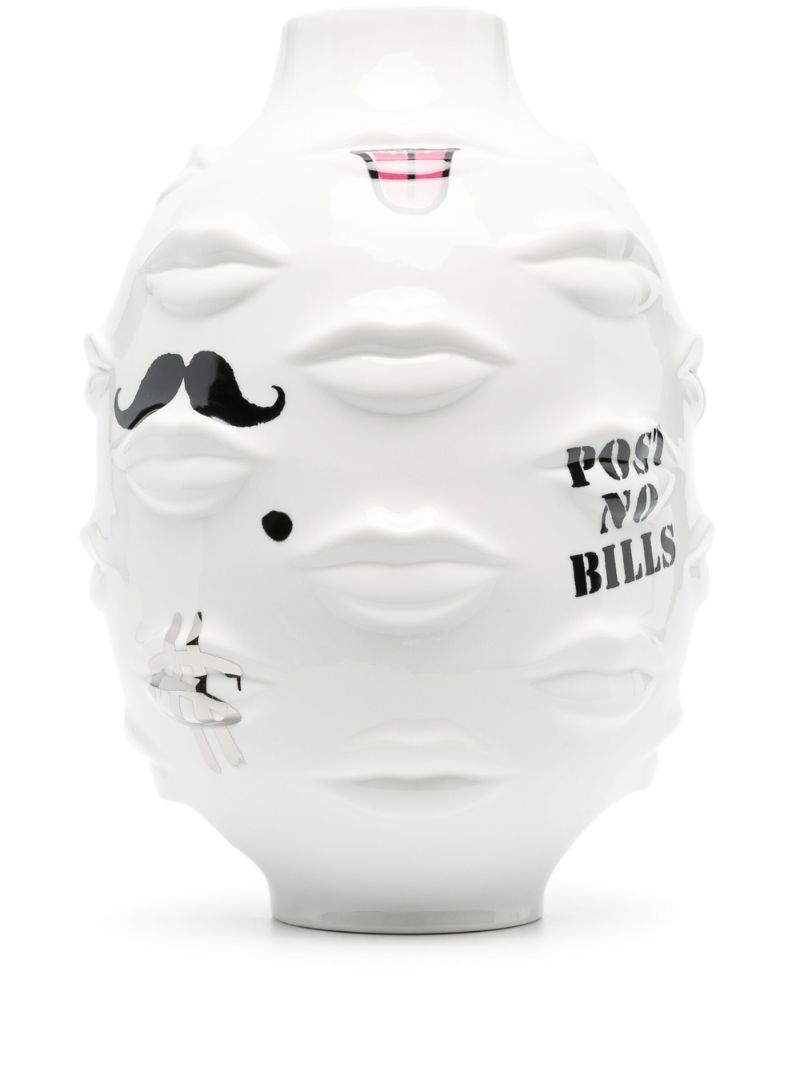 White Gala Graffiti Porcelain Vase