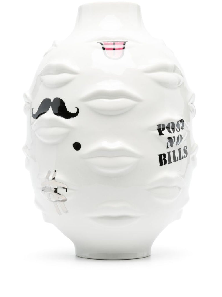 White Gala Graffiti Porcelain Vase