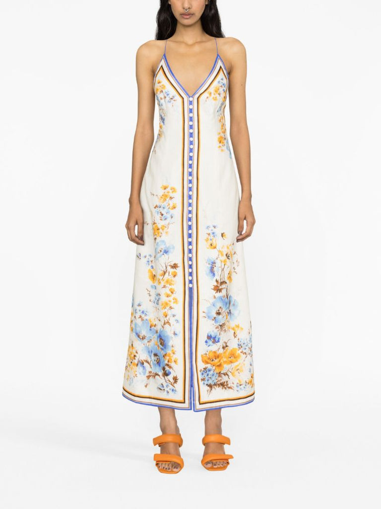 White Halcyon Slip Midi Dress