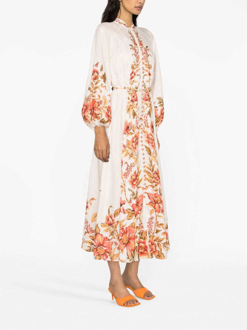 Pink Vacay Billow Floral Print Maxi Dress
