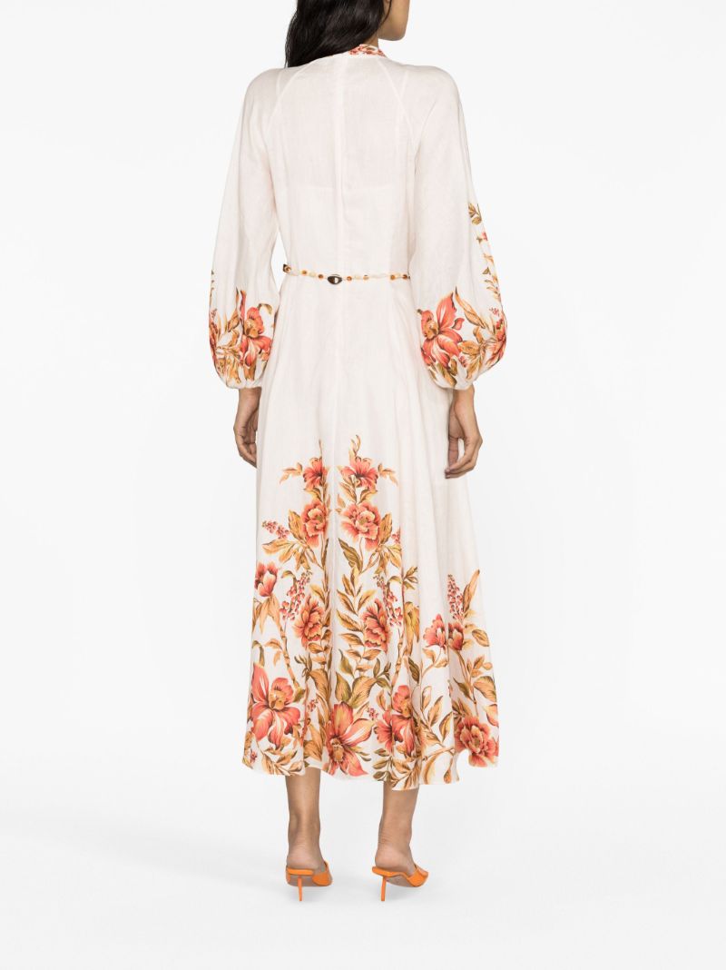 Pink Vacay Billow Floral Print Maxi Dress