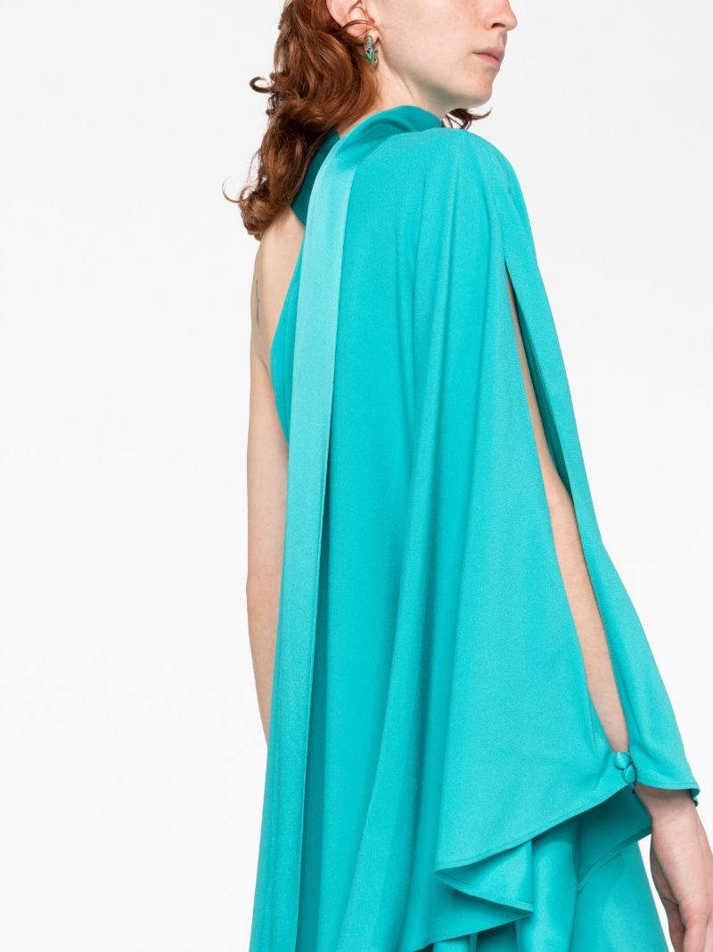 Blue Bolkan One-shoulder Maxi Dress
