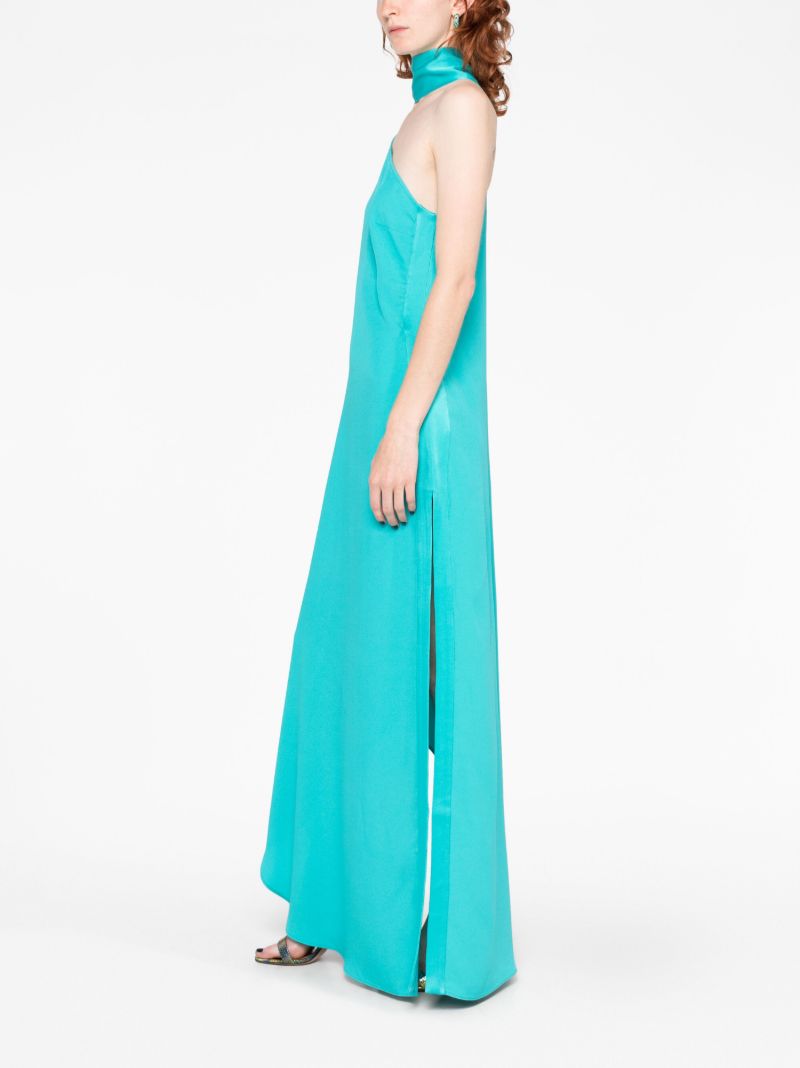 Blue Bolkan One-shoulder Maxi Dress