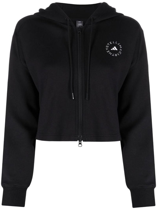 Black Logo Zip-up Hoodie