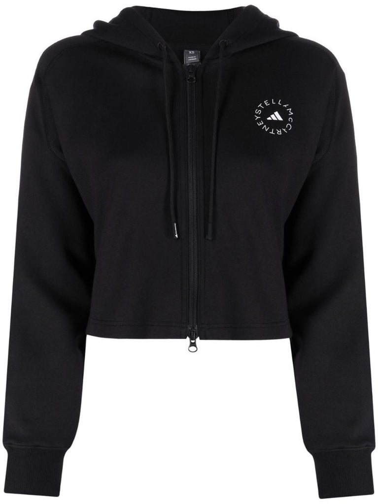 Black Logo Zip-up Hoodie