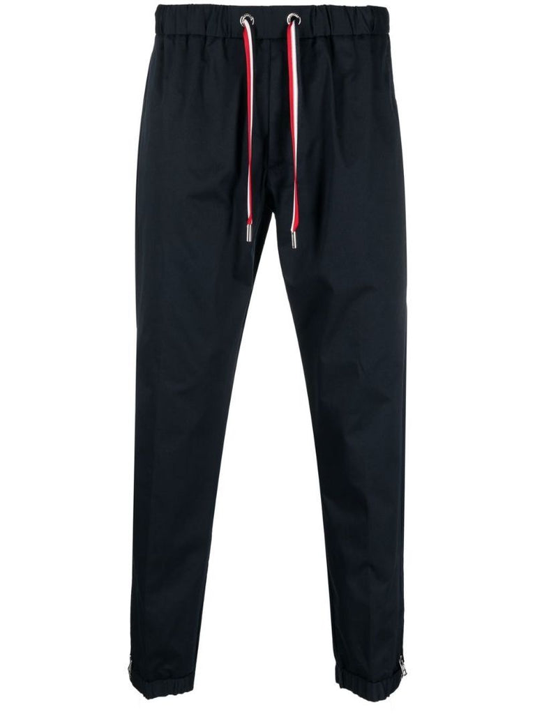 Blue Tapered Cotton Track Pants