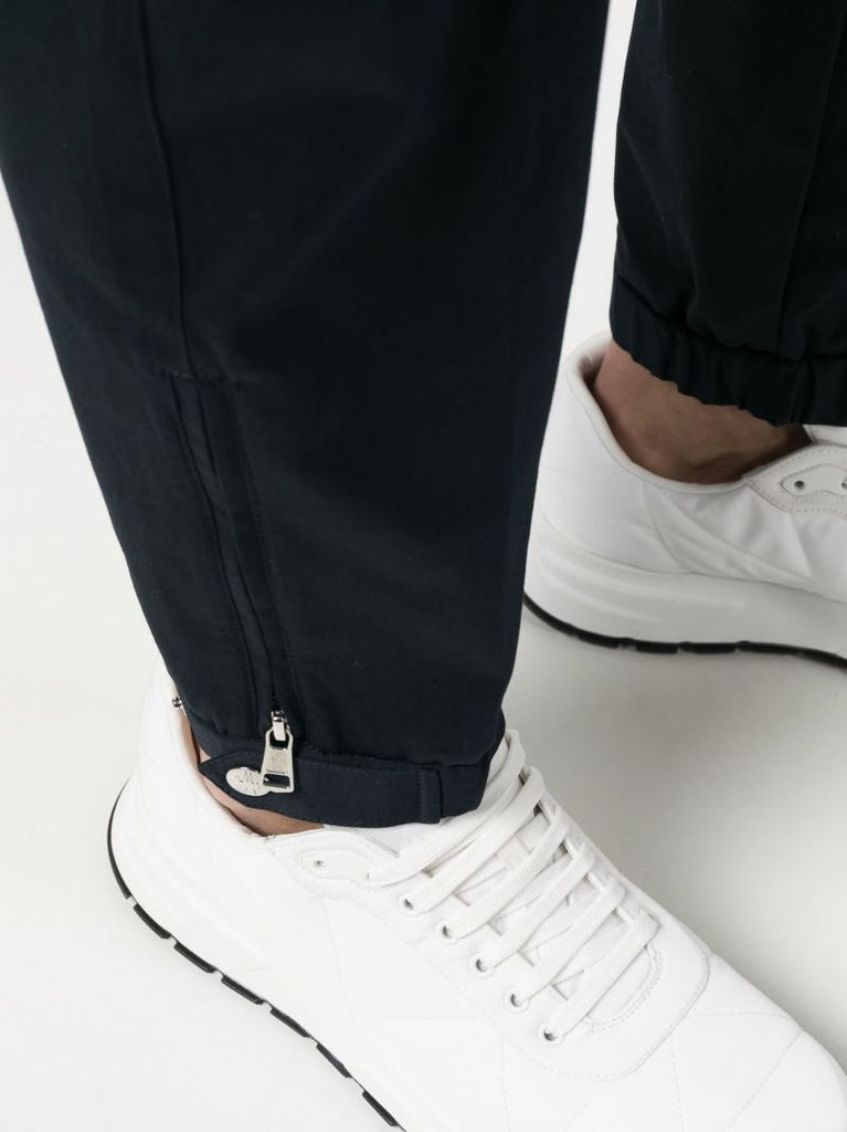 Blue Tapered Cotton Track Pants