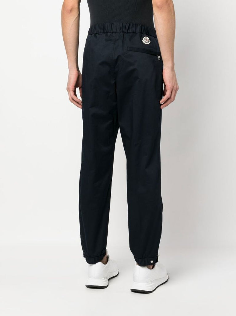 Blue Tapered Cotton Track Pants
