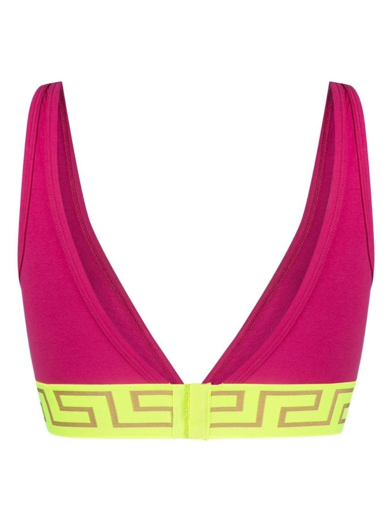 Pink Greca Print Triangle Cup Bra