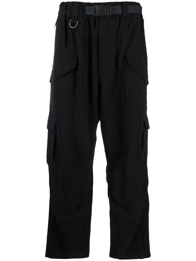Black Utility Straight Cargo Trousers