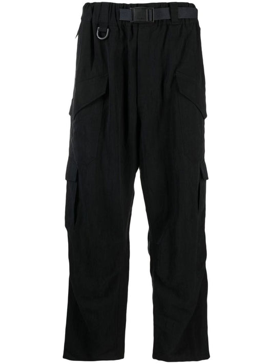 Black Utility Straight Cargo Trousers
