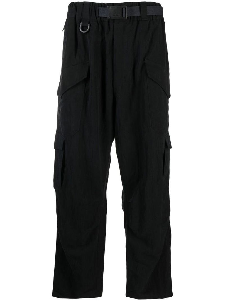 Black Utility Straight Cargo Trousers