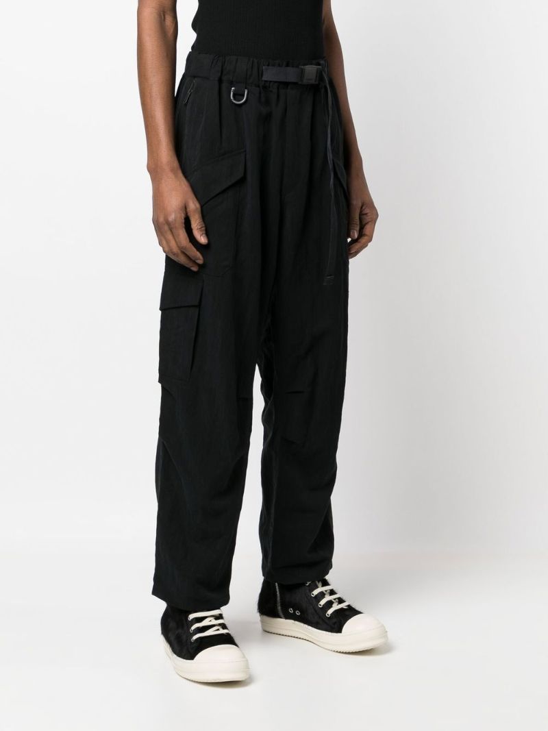 Black Utility Straight Cargo Trousers
