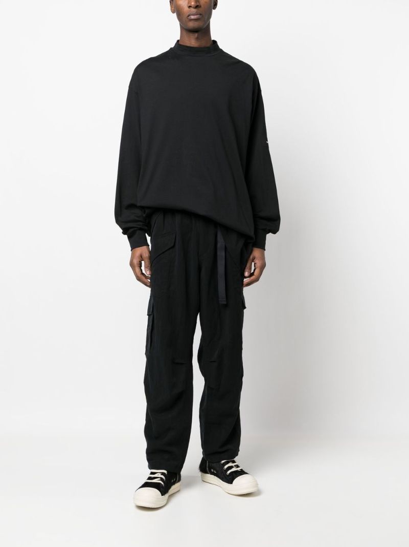 Black Utility Straight Cargo Trousers